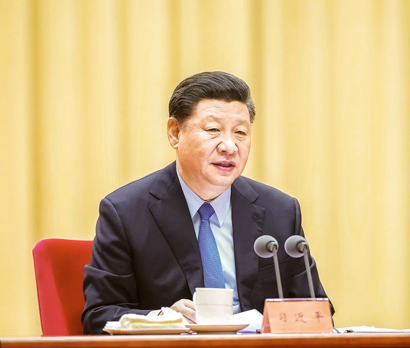 2019年5月31日，“不忘初心、牢记使命”主题教育工作会议在北京召开。中共中央总书记、国家主席、中央军委主席习近平出席会议并发表重要讲话。 新华社记者 鞠鹏/摄